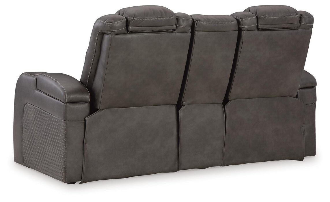 Fyne-Dyme Power Reclining Loveseat with Console - Valley Furniture (Rohnert Park, CA)
