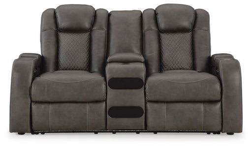 Fyne-Dyme Power Reclining Loveseat with Console - Valley Furniture (Rohnert Park, CA)
