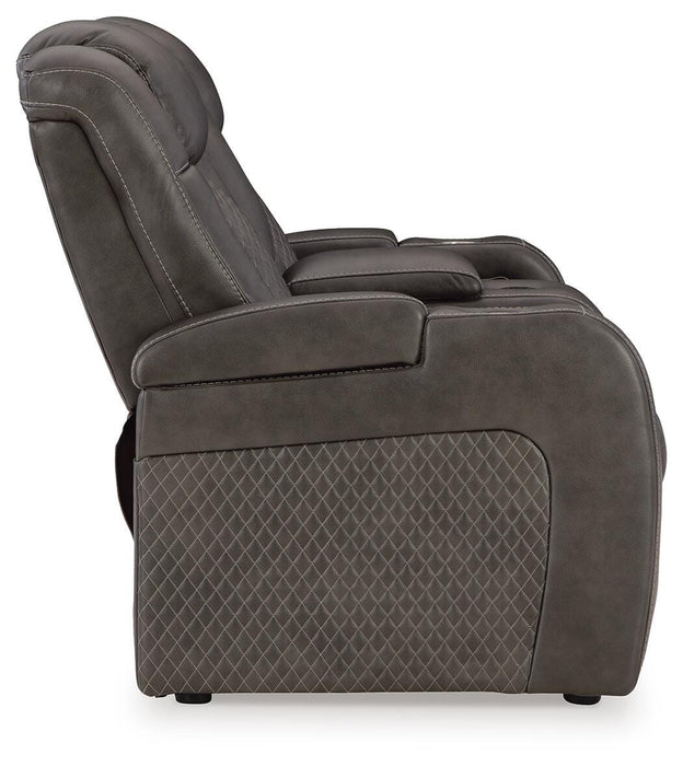 Fyne-Dyme Power Reclining Loveseat with Console - Valley Furniture (Rohnert Park, CA)