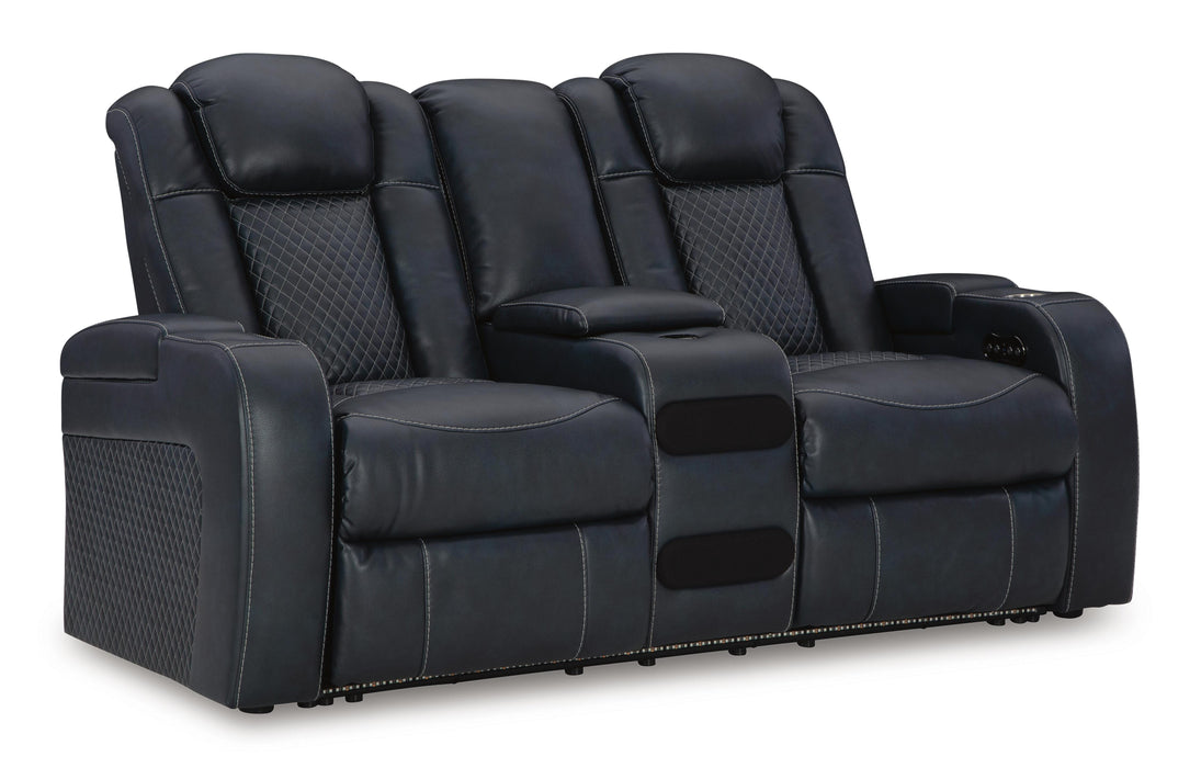 Fyne-Dyme Power Reclining Loveseat with Console - Valley Furniture (Rohnert Park, CA)
