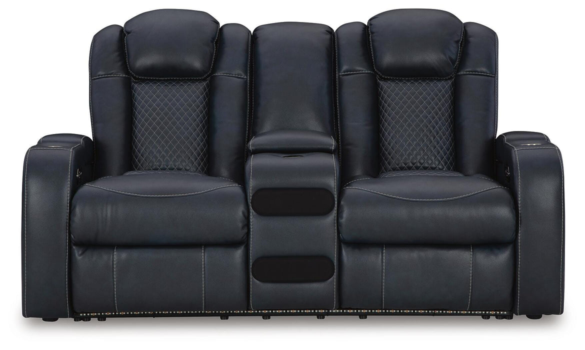 Fyne-Dyme Power Reclining Loveseat with Console - Valley Furniture (Rohnert Park, CA)