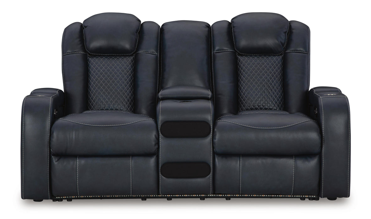 Fyne-Dyme Power Reclining Loveseat with Console - Valley Furniture (Rohnert Park, CA)