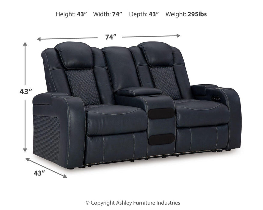 Fyne-Dyme Power Reclining Loveseat with Console - Valley Furniture (Rohnert Park, CA)