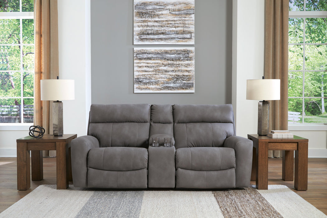 Next-Gen DuraPella Power Reclining Sectional Loveseat with Console - Valley Furniture (Rohnert Park, CA)