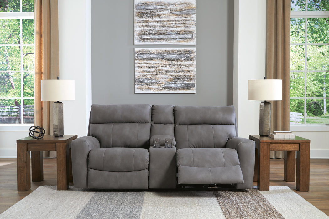 Next-Gen DuraPella Power Reclining Sectional Loveseat with Console - Valley Furniture (Rohnert Park, CA)