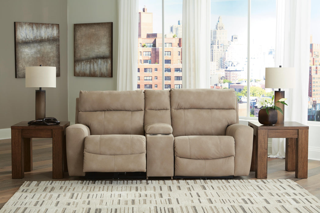 Next-Gen DuraPella Power Reclining Sectional Loveseat with Console - Valley Furniture (Rohnert Park, CA)