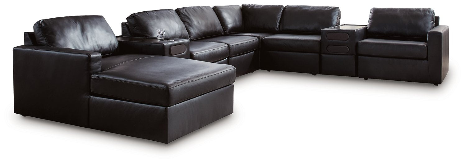 Modmax II Sectional with Chaise and Audio Consoles - Valley Furniture (Rohnert Park, CA)