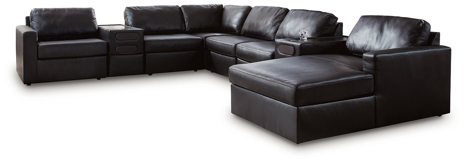 Modmax II Sectional with Chaise and Audio Consoles - Valley Furniture (Rohnert Park, CA)