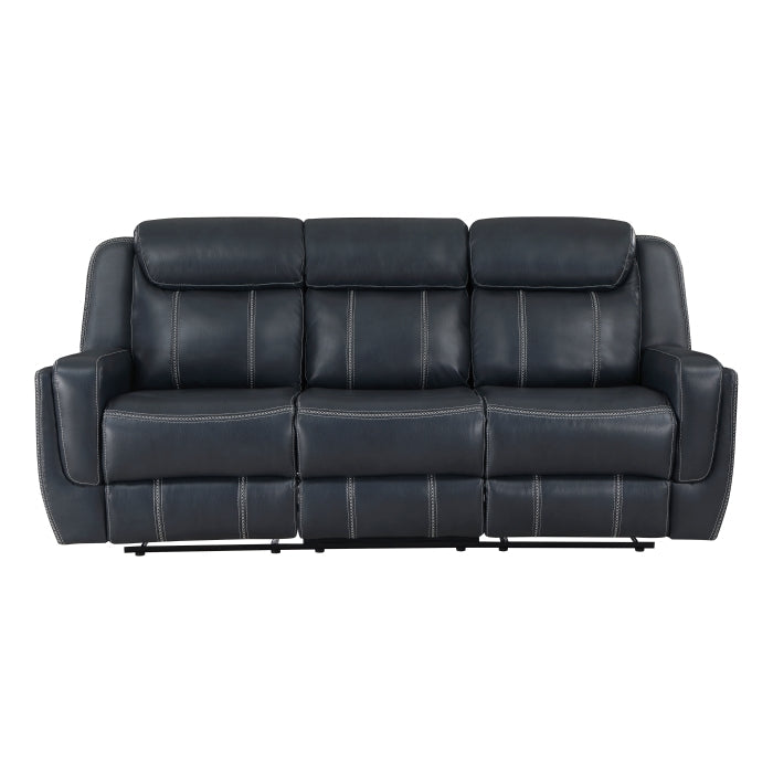 8516BU-3 - Double Reclining Sofa with Center Drop-Down Cup Holders, Magazine bag, Receptacles and USB Ports
