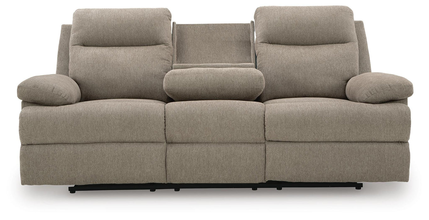 Side-Swipe Reclining Sofa with Drop Down Table - Valley Furniture (Rohnert Park, CA)