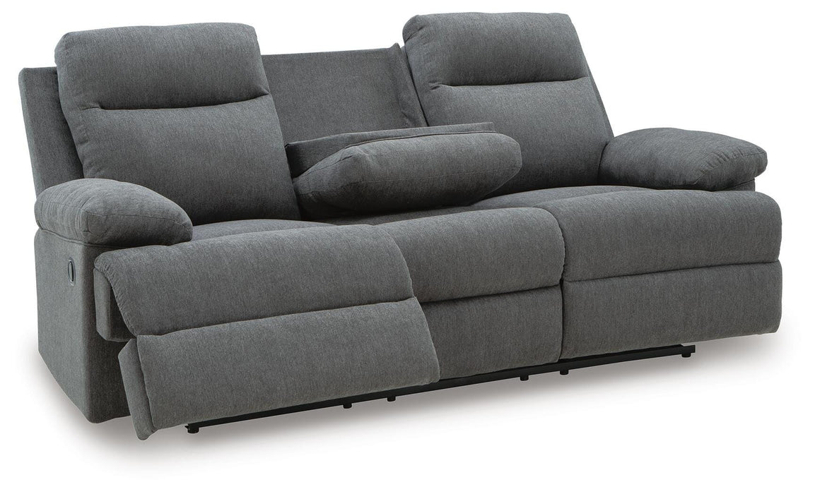 Side-Swipe Reclining Sofa with Drop Down Table - Valley Furniture (Rohnert Park, CA)