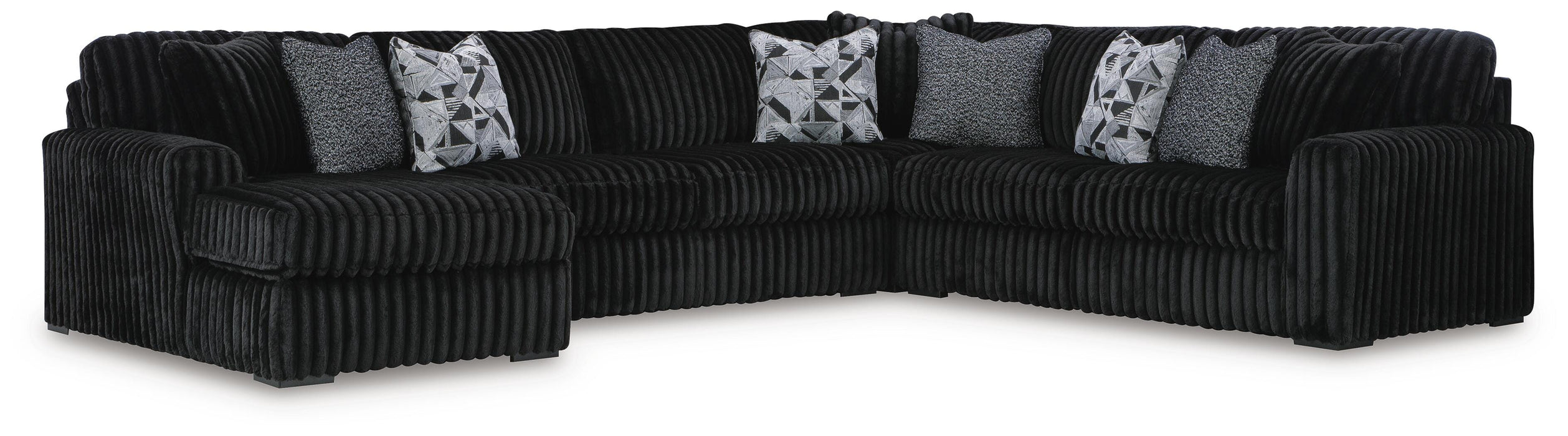 Midnight-Madness Sectional with Chaise - Valley Furniture (Rohnert Park, CA)