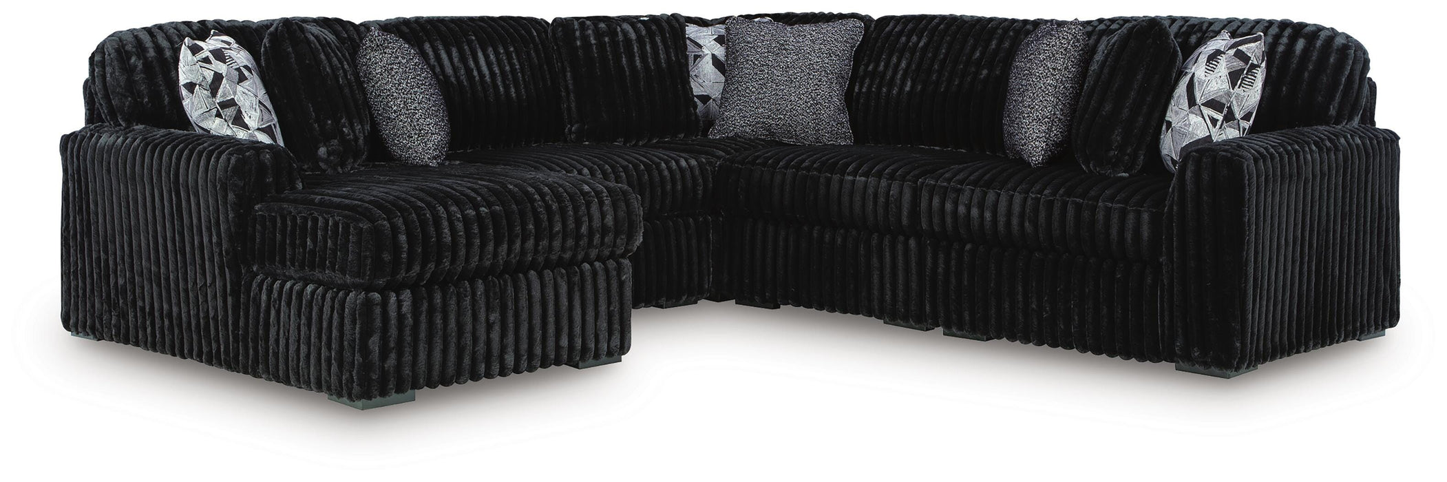 Midnight-Madness Sectional with Chaise - Valley Furniture (Rohnert Park, CA)