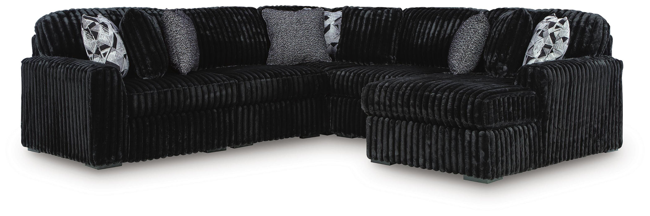 Midnight-Madness Sectional with Chaise - Valley Furniture (Rohnert Park, CA)