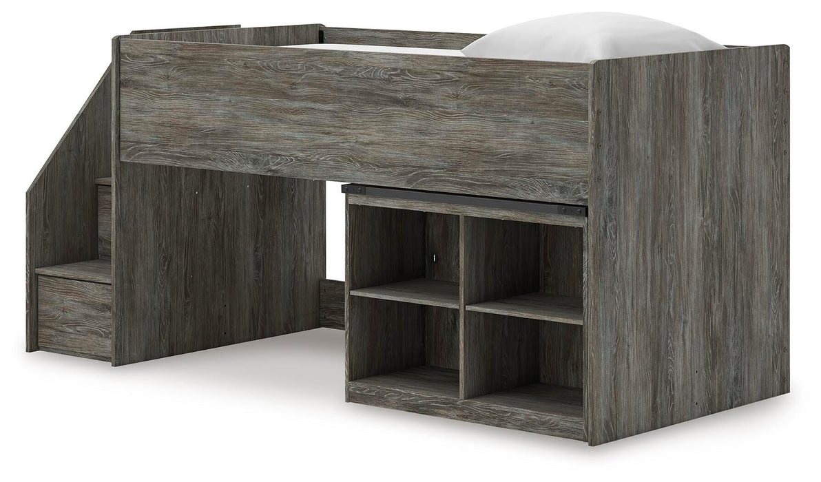 Frandern Loft Bed with Bookcase Storage - Valley Furniture (Rohnert Park, CA)