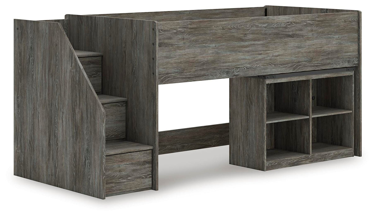 Frandern Loft Bed with Bookcase Storage - Valley Furniture (Rohnert Park, CA)