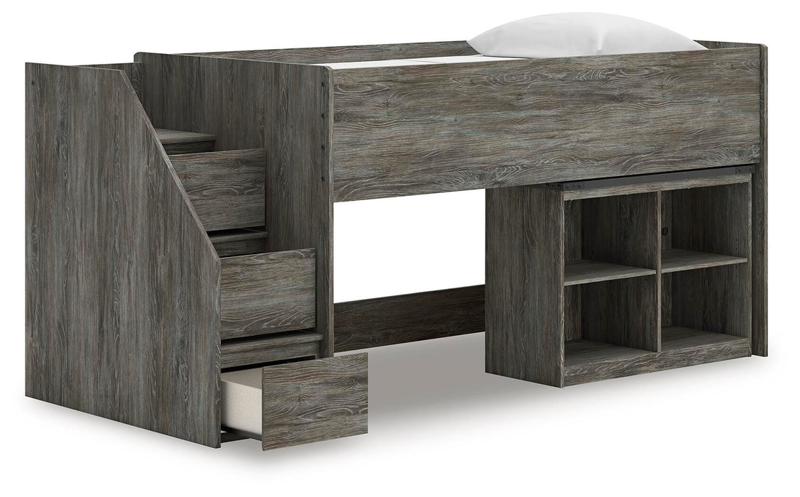 Frandern Loft Bed with Bookcase Storage - Valley Furniture (Rohnert Park, CA)