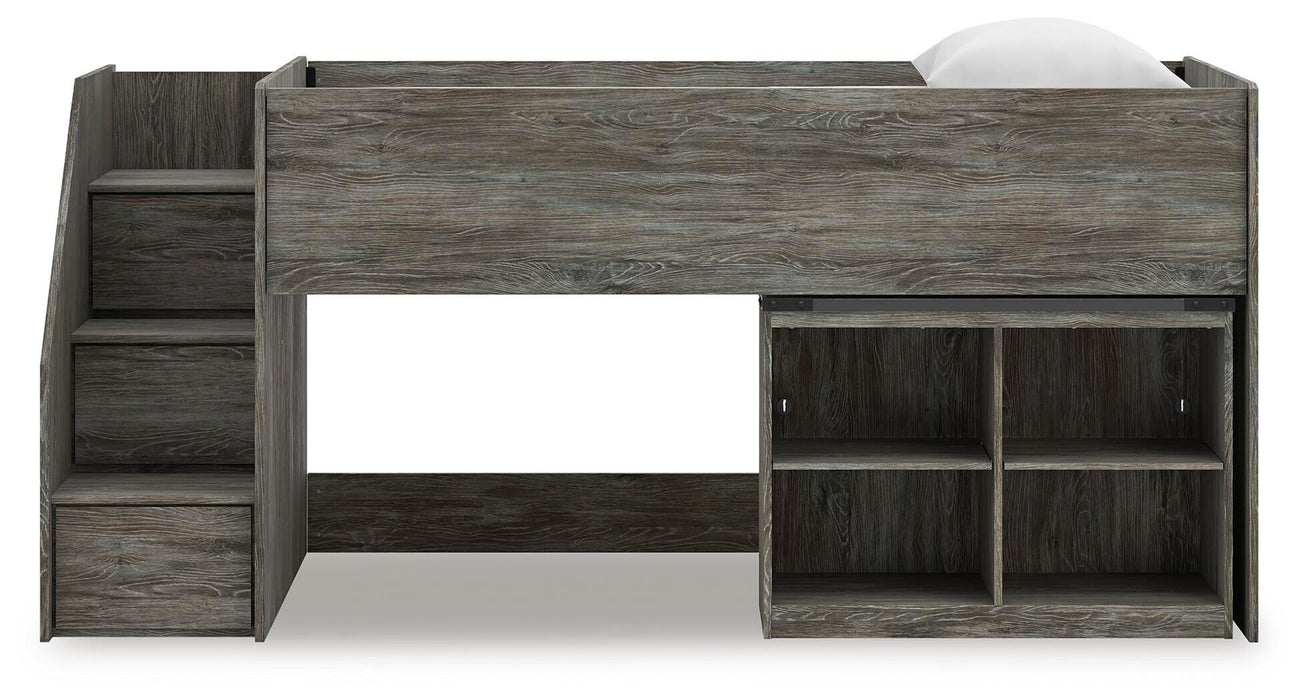 Frandern Loft Bed with Bookcase Storage - Valley Furniture (Rohnert Park, CA)