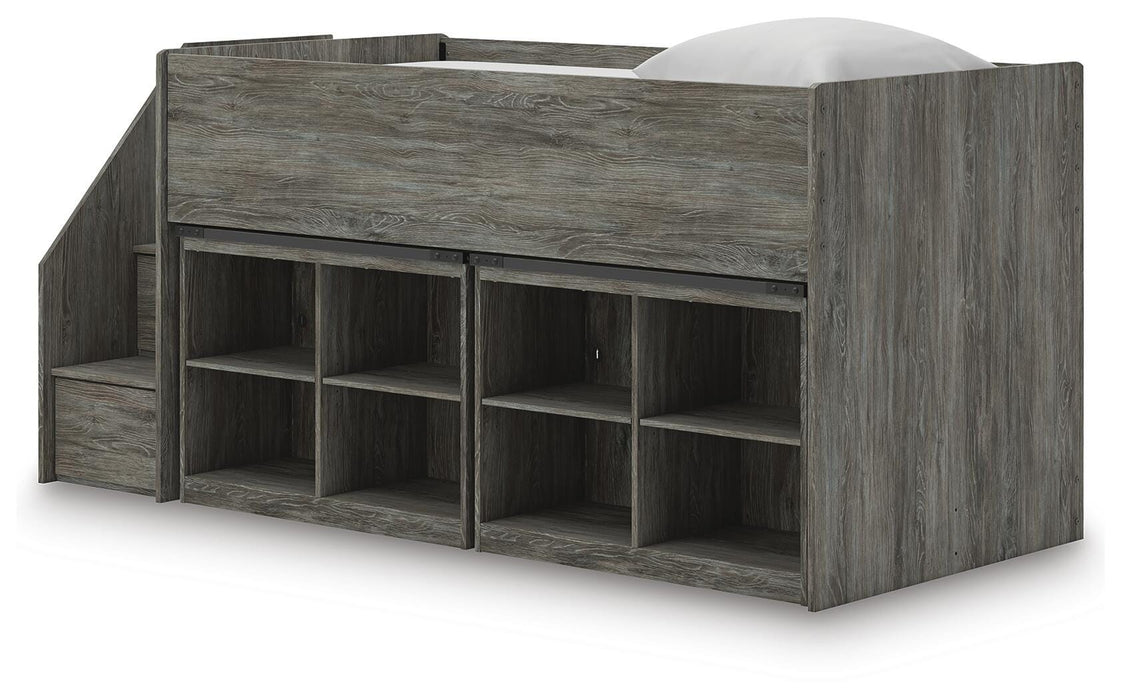 Frandern Loft Bed with Bookcase Storage - Valley Furniture (Rohnert Park, CA)
