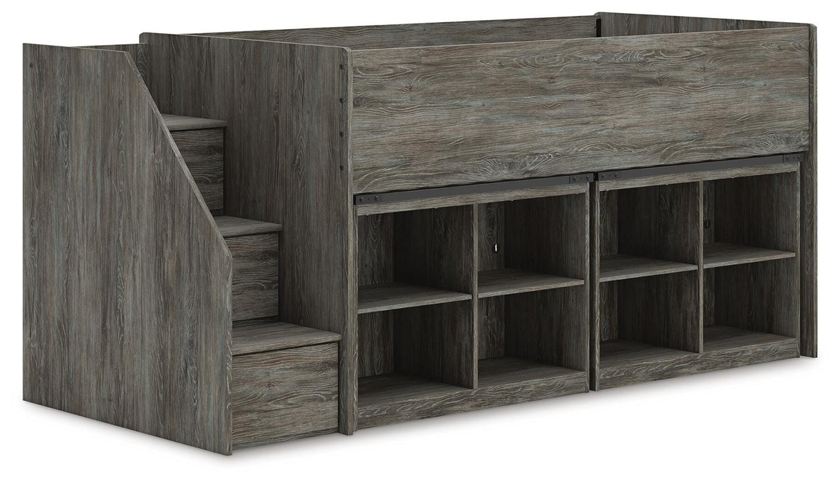 Frandern Loft Bed with Bookcase Storage - Valley Furniture (Rohnert Park, CA)