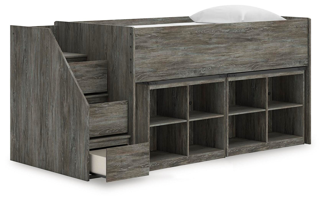 Frandern Loft Bed with Bookcase Storage - Valley Furniture (Rohnert Park, CA)