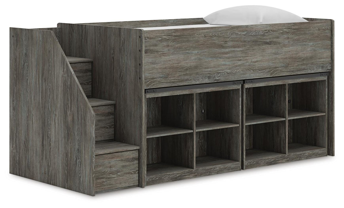 Frandern Loft Bed with Bookcase Storage - Valley Furniture (Rohnert Park, CA)