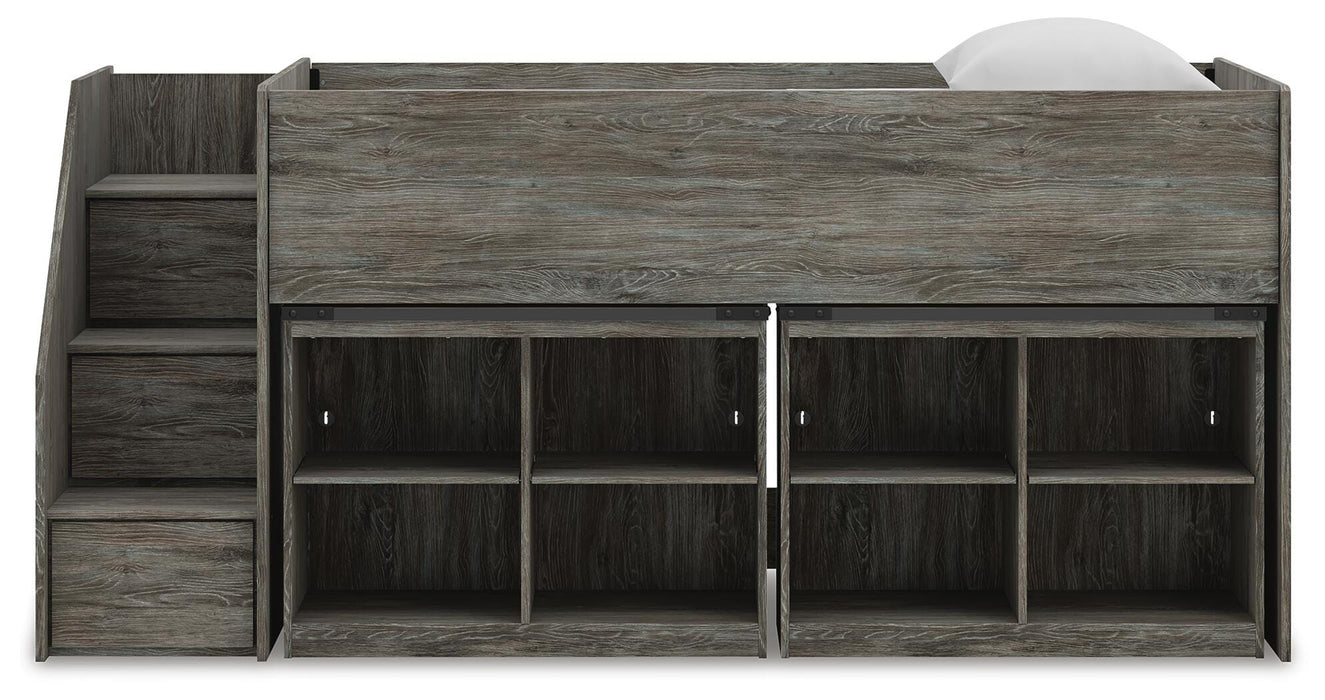 Frandern Loft Bed with Bookcase Storage - Valley Furniture (Rohnert Park, CA)