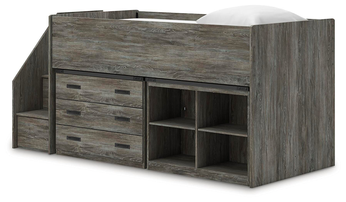 Frandern Loft Bed with Bookcase and Drawer Storage - Valley Furniture (Rohnert Park, CA)