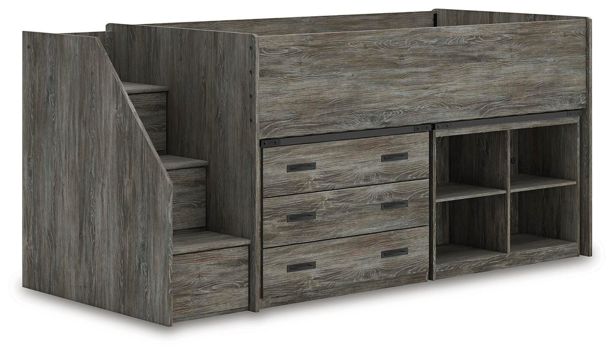 Frandern Loft Bed with Bookcase and Drawer Storage - Valley Furniture (Rohnert Park, CA)