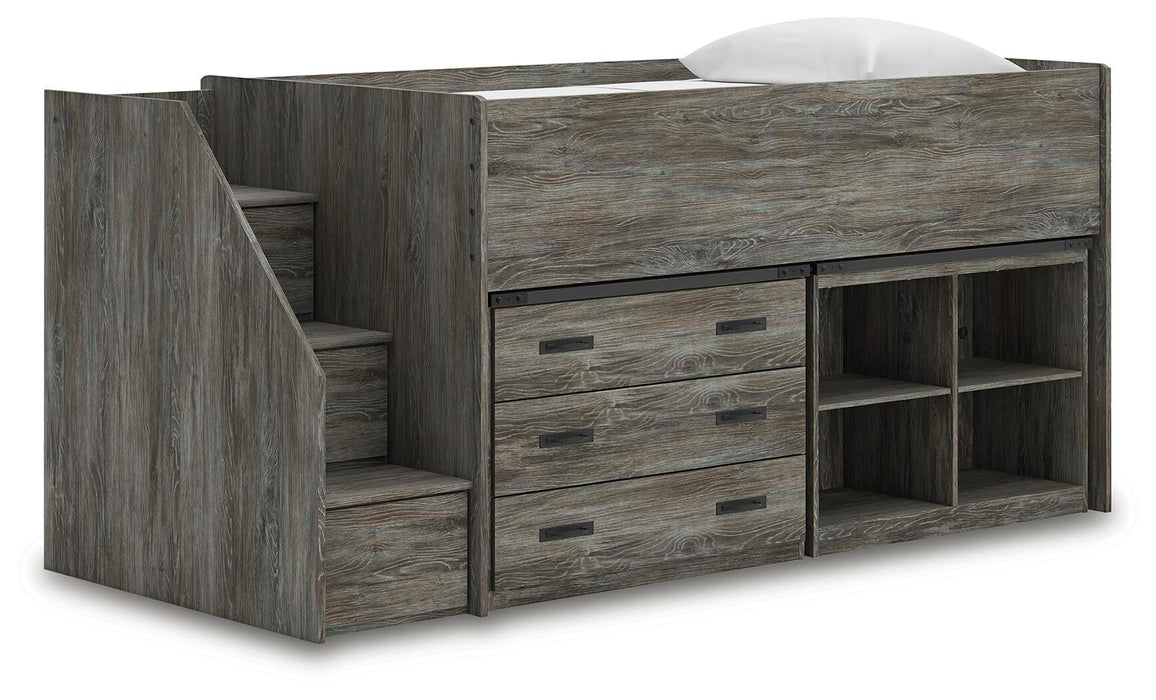 Frandern Loft Bed with Bookcase and Drawer Storage - Valley Furniture (Rohnert Park, CA)