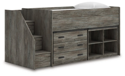 Frandern Loft Bed with Bookcase and Drawer Storage - Valley Furniture (Rohnert Park, CA)