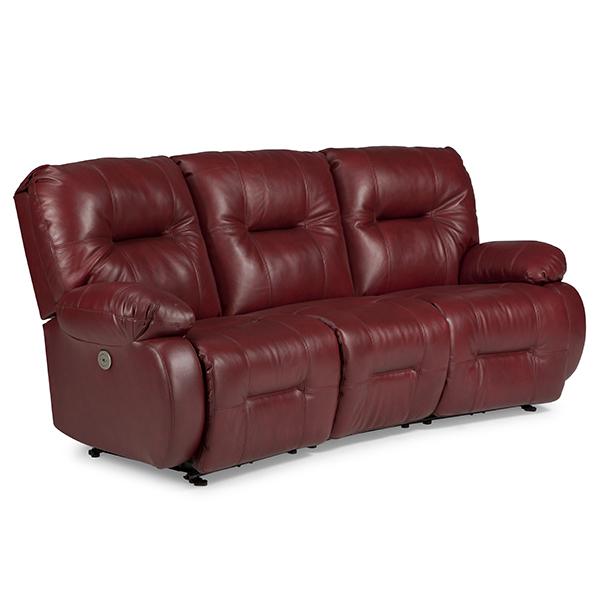 BRINLEY COLLECTION LEATHER POWER RECLINING CONVERSATION SOFA- U700CP4