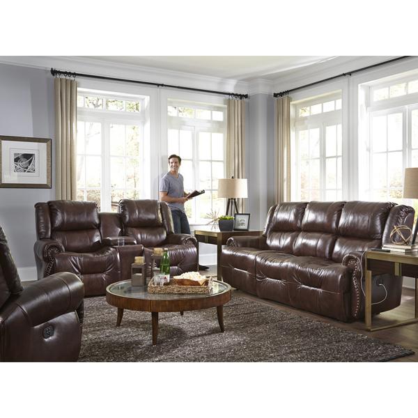 GENET COLLECTION LEATHER POWER RECLINING SOFA W/ FOLD DOWN TABLE- S960CZ4