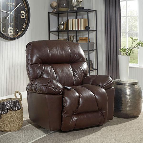 RETREAT LEATHER POWER SWIVEL GLIDER RECLINER- 8NP05LU