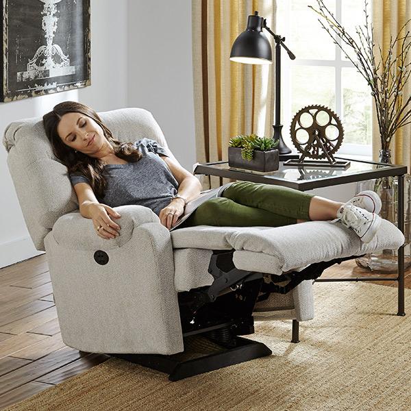 SEDGEFIELD LEATHER POWER HEAD TILT ROCKER RECLINER- 9AZ67LV