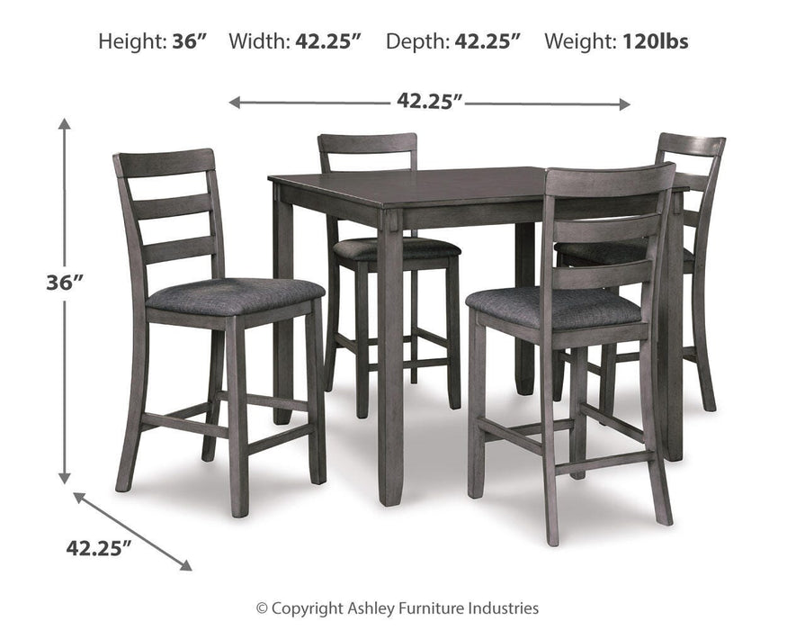 Bridson Counter Height Dining Table and Bar Stools (Set of 5) - Valley Furniture (Rohnert Park, CA)