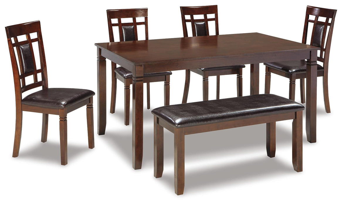 Bennox Dining Table and Chairs with Bench (Set of 6) - Valley Furniture (Rohnert Park, CA)