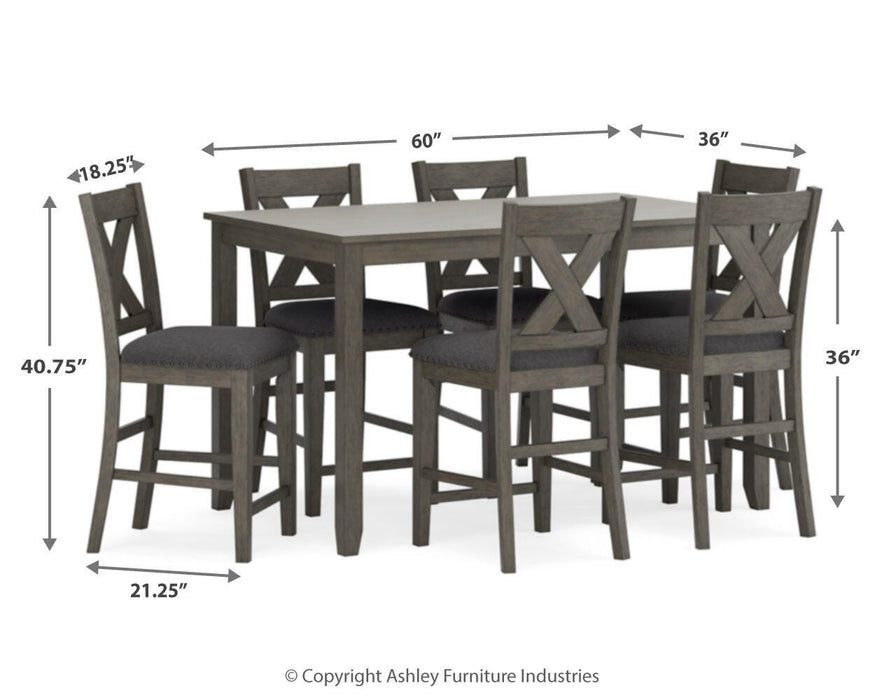 Caitbrook Counter Height Dining Table and Bar Stools (Set of 7) - Valley Furniture (Rohnert Park, CA)