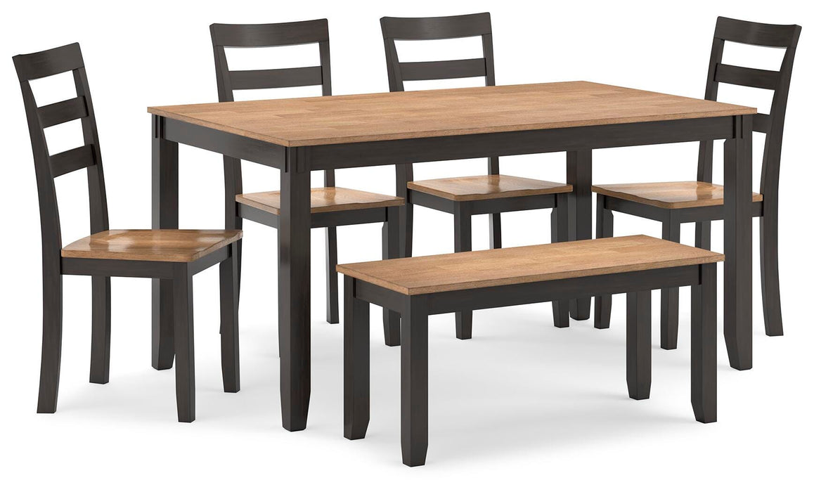 Gesthaven Dining Table with 4 Chairs and Bench (Set of 6) - Valley Furniture (Rohnert Park, CA)