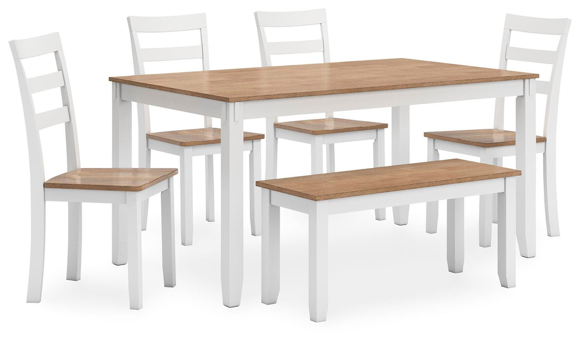 Gesthaven Dining Table with 4 Chairs and Bench (Set of 6) - Valley Furniture (Rohnert Park, CA)