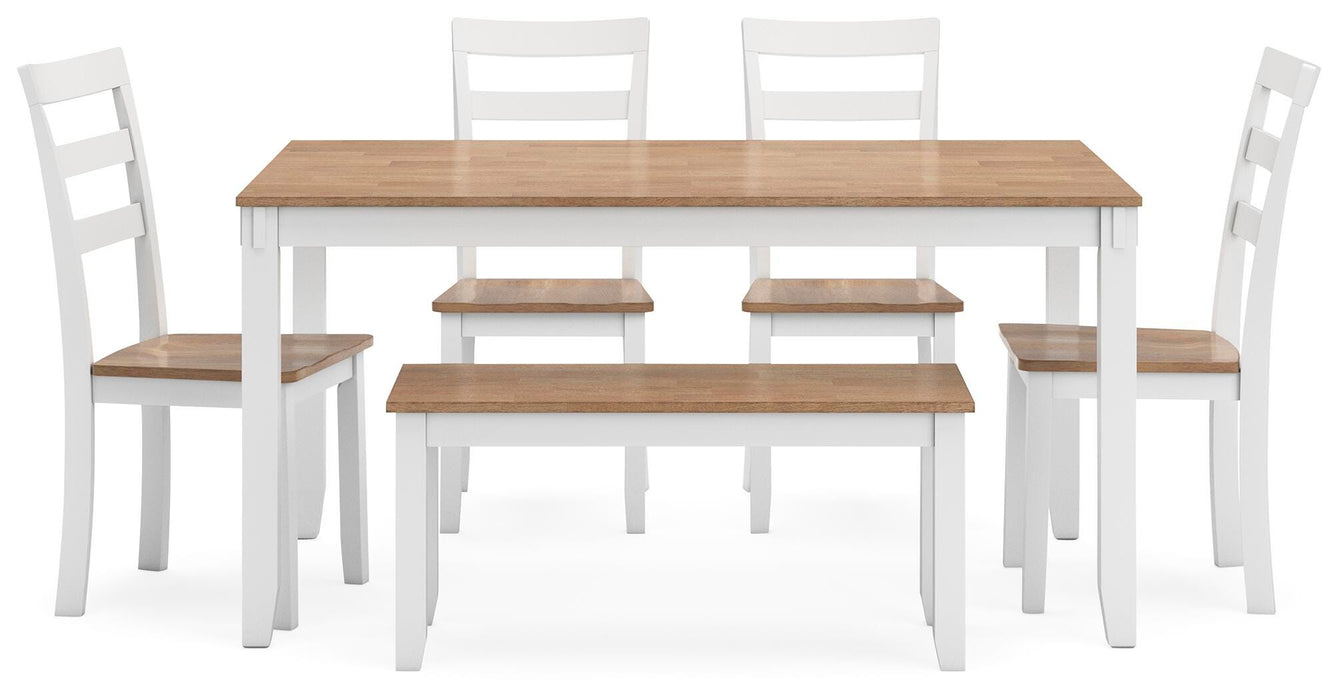 Gesthaven Dining Table with 4 Chairs and Bench (Set of 6) - Valley Furniture (Rohnert Park, CA)