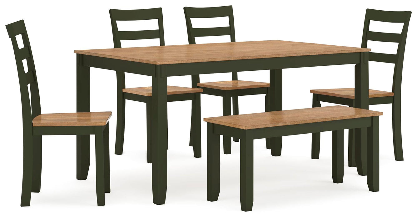 Gesthaven Dining Table with 4 Chairs and Bench (Set of 6) - Valley Furniture (Rohnert Park, CA)