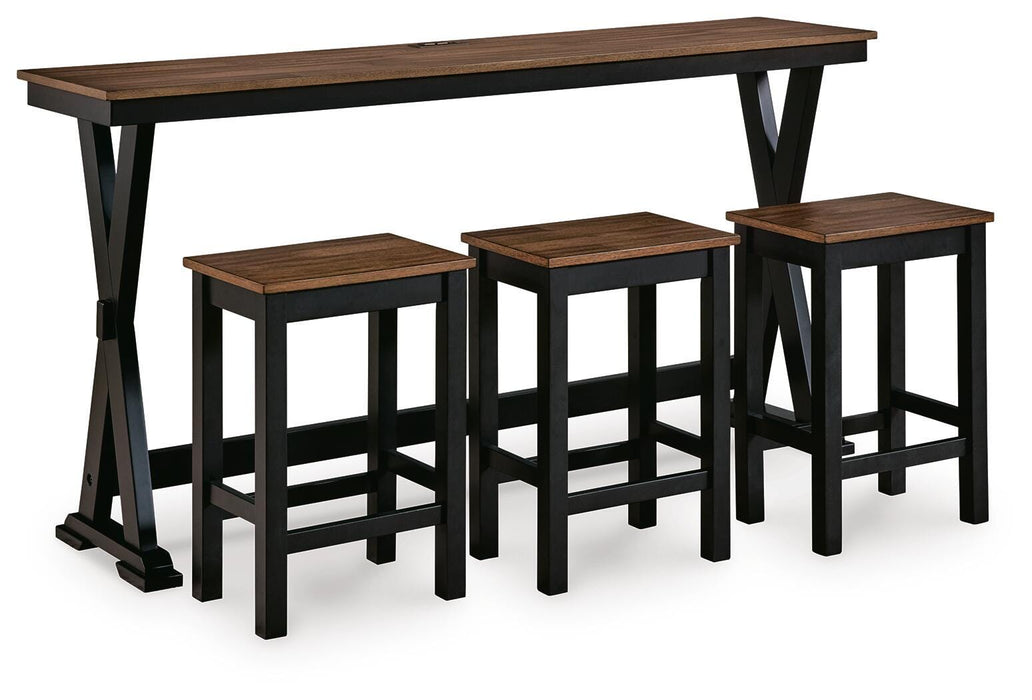 Wildenauer Counter Height Dining Table and 3 Barstools Set - Valley Furniture (Rohnert Park, CA)