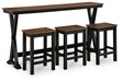 Wildenauer Counter Height Dining Table and 3 Barstools Set - Valley Furniture (Rohnert Park, CA)