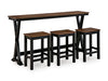 Wildenauer Counter Height Dining Table and 3 Barstools Set - Valley Furniture (Rohnert Park, CA)