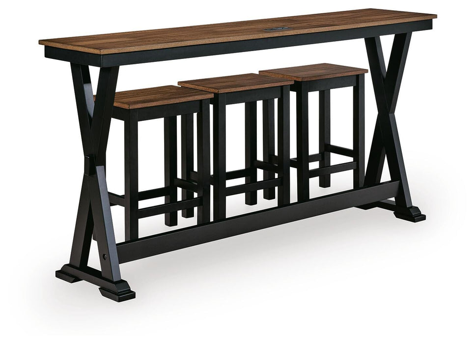 Wildenauer Counter Height Dining Table and 3 Barstools Set - Valley Furniture (Rohnert Park, CA)
