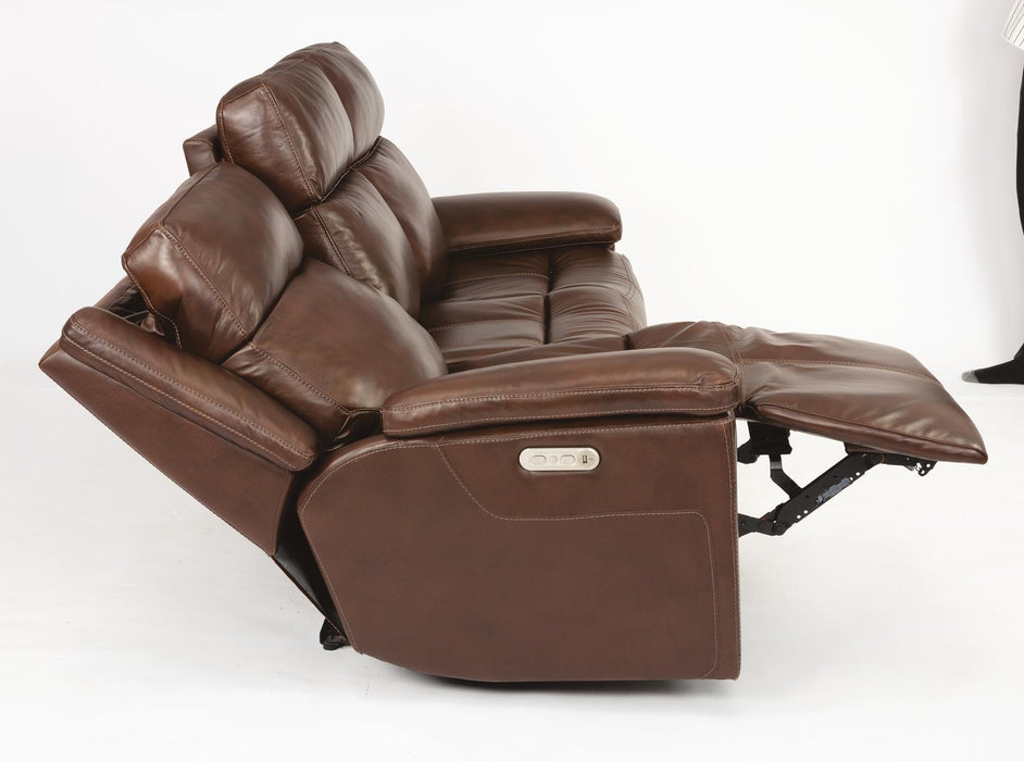 Flexsteel Latitudes Chance Leather Power Reclining Sofa w/Power Headrests