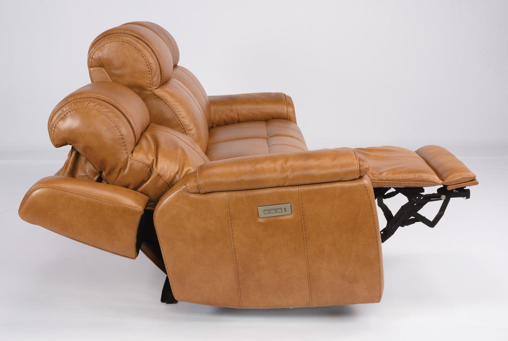 Flexsteel Latitudes Kingsley Leather Power Reclining Sofa w/Power Headrests