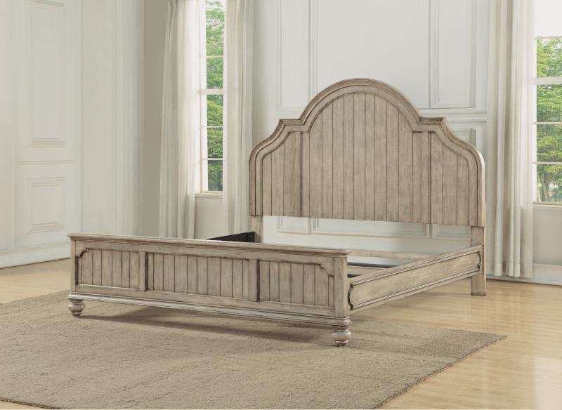 Flexsteel Wynwood Plymouth King Panel Bed in Whitewash Wood