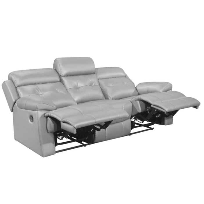 Homelegance Furniture Lambent Double Reclining Sofa in Silver Gray